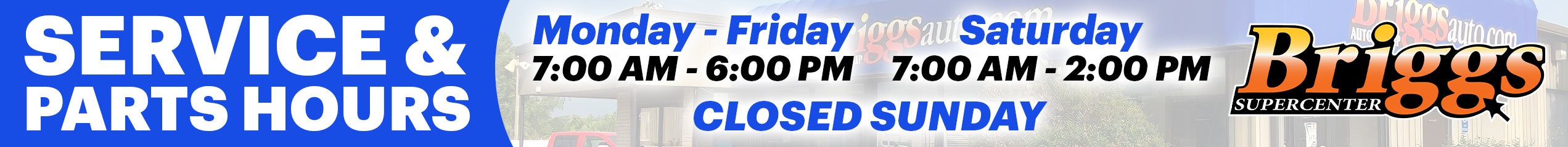 Schedule Service Briggs Supercenter